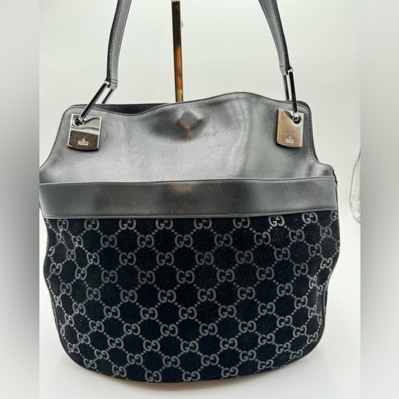 Gucci-Authentic-Guccisima Large Black Shoulder Bag Rare - Picture 1 of 16